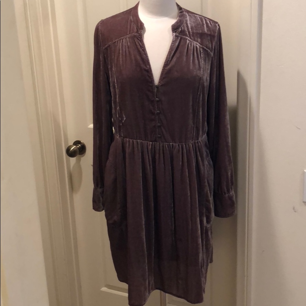 Holding Horses Lavender Velvet Shirt Dress